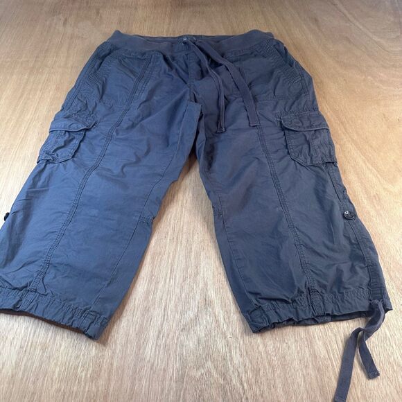 Calvin Klein Performance Cargo Crop Pants XL Gray Drawstring Waist Stretch - Picture 1 of 6